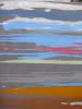 "Landschaft abstrakt - rot, blau, gelb" by Ebba Sakel on art24