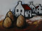 "3 Häuser und 3 Heu-Hocken (Dorf in der Bretagne)" by Maximilian Hilpert on art24