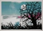 "Bäume in der Landschaft in Blau und Pink" by Hans Binz on art24