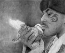 "Mike and the dove" von Dario auf art24