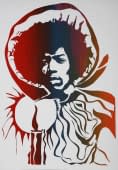 "Jimi Hendrix burning of the midnight lamp" by Hans Binz on art24