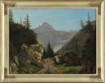 "Gebirgslandschaft mit Tieren" de Alexandre Calame sur art24