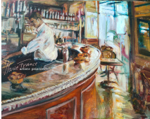 "Petit déjeuné au café" by Marie-France Vuille on art24