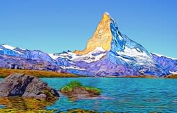 "Stellisee mit Matterhorn" von Joe Amberg auf art24