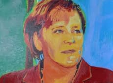 "Angela Dorothea Merkel_öl auf Leinwand _100x135.5 cm _2016" von johannes  petrus  lehner auf art24