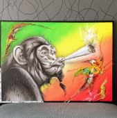 ""the smoking monkey"" by JMH color Rock's on art24