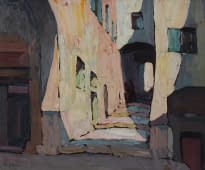 "Menton vieille rue (dt. alte Strasse in Menton) (RESERVIERT)" by Ch. A. Mangin on art24