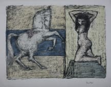 "Weisses Pferd und weiblicher Akt (Zirkusszenen)" by Oscar Barblan on art24