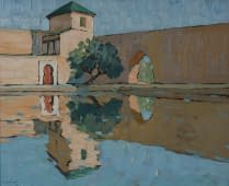 "Marrakech - Le bassin des sultans (dt. Marrakesch - Becken des Sutans)" de Ch. A. Mangin sur art24