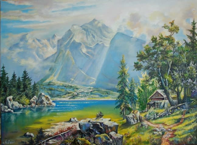 Image 1 of the artwork "Landschaft in Alpenland" by Galina on art24