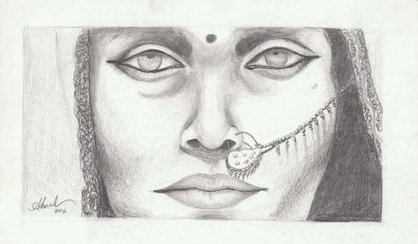 Bild 1 des Kunstwerks "A Beautiful Indian Girl Face" von Ahmed Saleh auf art24