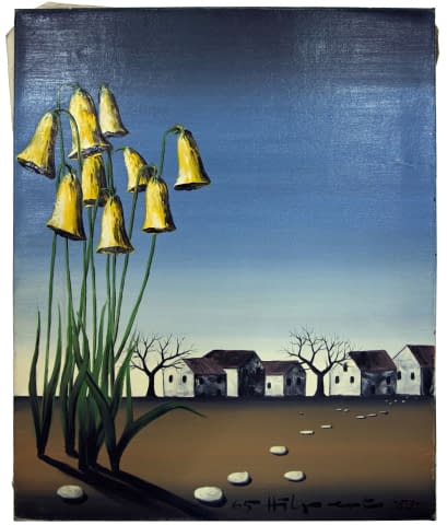 Image 1 of the artwork "Glockenblumen und Häuser" by Maximilian Hilpert on art24