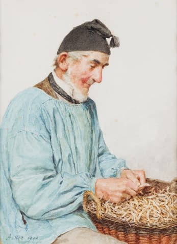 Image 2 of the artwork "Feissli beim Erbsenschäle" by Albert Samuel Anker on art24