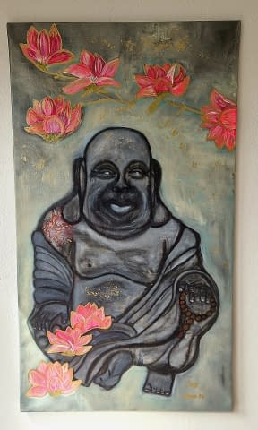 Image 2 of the artwork "Buddha under Cherry" by Art by Tina N. on art24