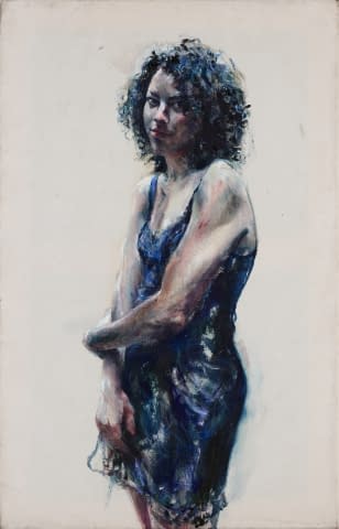 Image 2 of the artwork "Nikki (woman in blue dress)" by Sam Drukker on art24