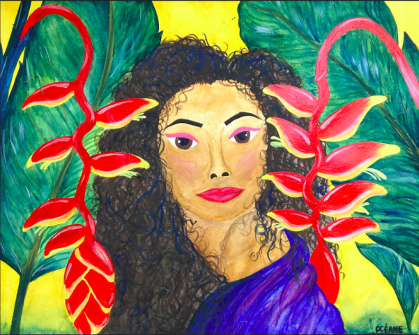 Image 1 of the artwork ""The Heliconia Girl" - Océane Fehr Art" by Océane Fehr Art on art24