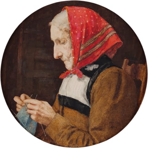 Bild 2 des Kunstwerks "Grossmutter beim Stricken" von Albert Samuel Anker auf art24