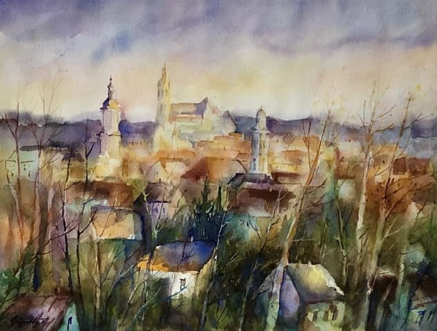 Image 7 of the artwork "Soproni Látkép/ Blick auf Sopron" by Tibor Gáspárdy on art24