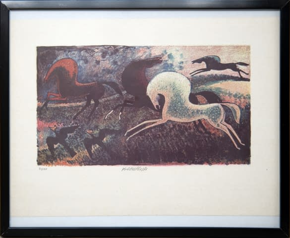 Image 1 of the artwork "Hraví koně (dt. verspielte Pferde) 21/140" by Karel Oberthor on art24