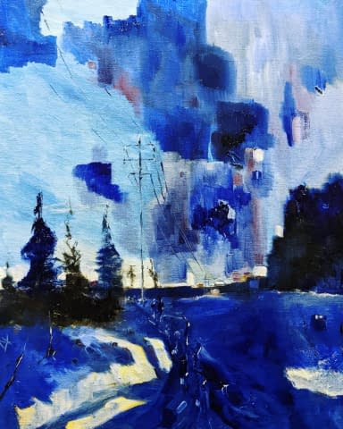 Image 1 of the artwork "Der Marsch der blauen Stunde" by DK on art24