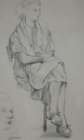 Image 1 of the artwork "Studie einer sitzenden Frau" by František Sembdner on art24