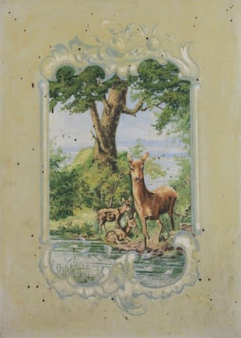 Image 1 de l'œuvre "Rehmutter mit zwei Kitz" par Rudolf (auch Rudolph) Urech sur art24