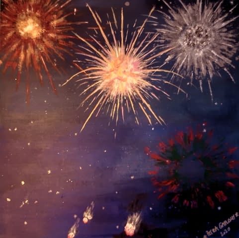 Bild 1 des Kunstwerks "Feuerwerk 2020/21" von CAFLISCH Petra - Clepatra Fisch I auf art24