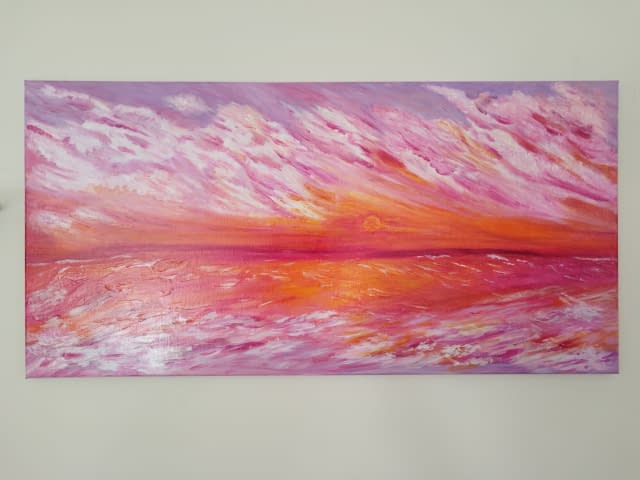 Bild 1 des Kunstwerks "Glowing sea sunset" von Manal Mohammed El-Sawi Arts4mindsandhearts auf art24