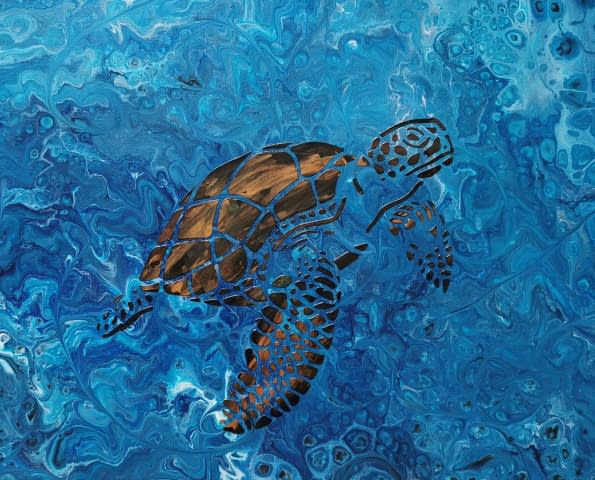 Image 1 of the artwork "Aqua con Turtle" by Anke Löwner on art24