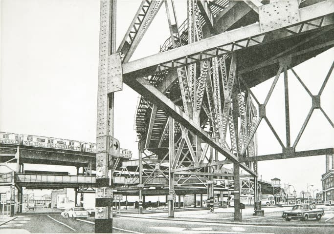 Image 1 of the artwork "The Elevated - Queens Plaza N.Y." by Rudolf Häsler on art24