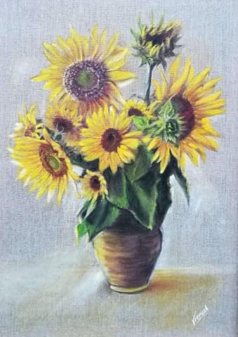 Bild 1 des Kunstwerks "Sonnenblumen" von Svetlana Shostak auf art24