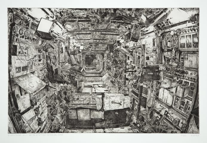 Image 1 of the artwork "Space Station Interior 1998" by Jason Scott Kofke on art24