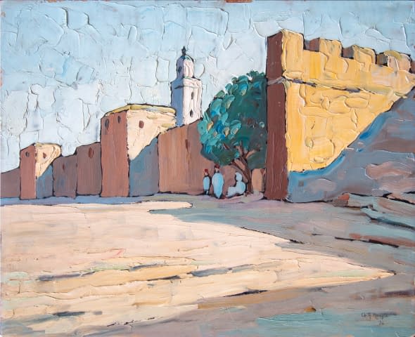 Image 2 of the artwork "Meknes Les remparts (dt.: Stadtmauer von Meknes (Marokko))" by Ch. A. Mangin on art24