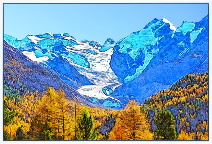 Image 4 of the artwork "Engadin: Val Morteratsch mit Piz Bernina" by Joe Amberg on art24