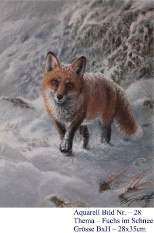 Bild 1 des Kunstwerks "28. Fuchs im Schnee" von Hans Jakob auf art24