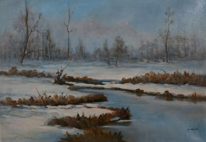 Bild 1 des Kunstwerks "Bach im Winter" von Jan Sklenar auf art24