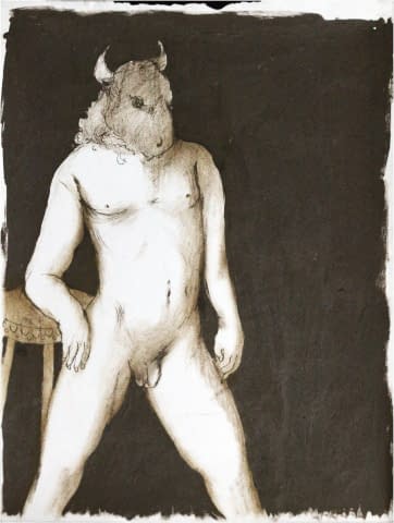 Image 1 of the artwork "Männlicher Akt mit Stierkopf" by Jesús Nodarse Valdés on art24