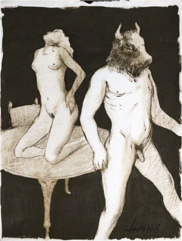 Image 1 of the artwork "Weiblicher Akt mit Stier" by Jesús Nodarse Valdés on art24
