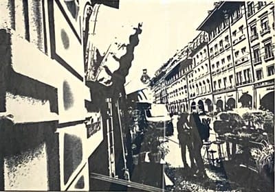 Bild 1 des Kunstwerks "Spitalgasse in Blau" von Tomás Fischer auf art24