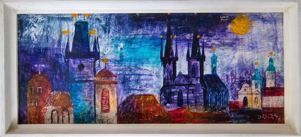 Image 2 de l'œuvre "Radniči a Týnské věče (dt. Rathaus und Teyntürme)" par Dana Hlobilová sur art24