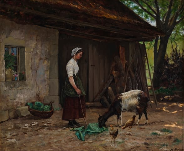 Image 2 de l'œuvre "Bäuerin mit Ziege" par Adolphe Potter sur art24