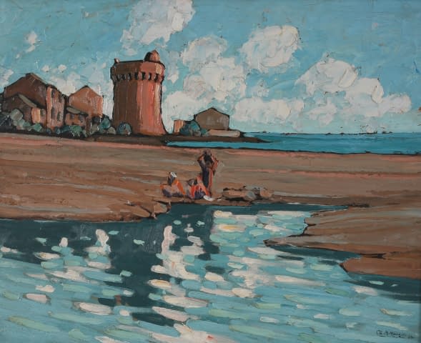 Image 1 de l'œuvre "Miomo Corse tour génoise (dt. Miomo Korsika Genueserturm)" par Ch. A. Mangin sur art24