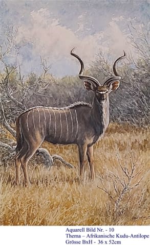 Bild 1 des Kunstwerks "10. Kudu Antilope aus Afrika" von Hans Jakob auf art24