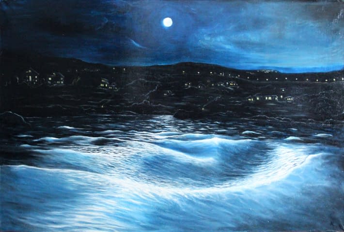 Bild 2 des Kunstwerks "Sea.Night.Silver" von Artem Zaretskov auf art24