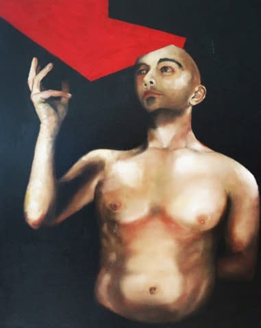 Image 1 of the artwork "Il mio pensiero sotto il rosso o il nero e soltanto il sfondo" by Juan Manuel Tardivo on art24