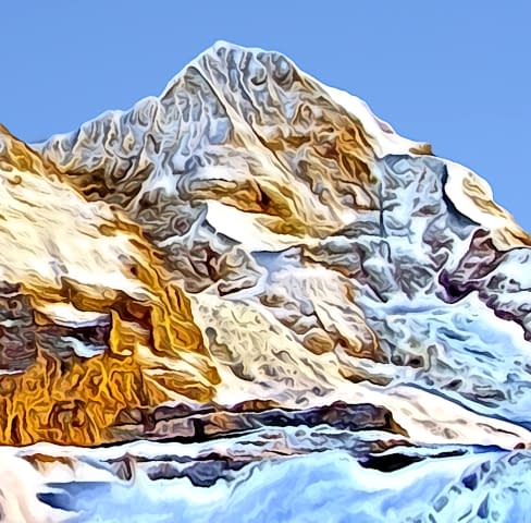 Image 3 of the artwork "Eiger / Eigernordwand und Mönch" by Joe Amberg on art24