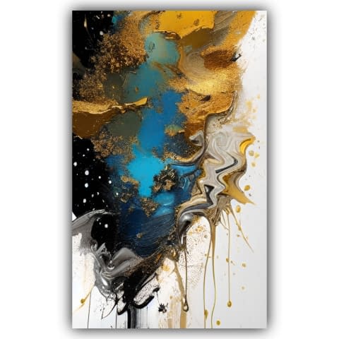 Image 1 de l'œuvre "Gold Turquoise Abstraction" par Deichhorst-Fotografie sur art24