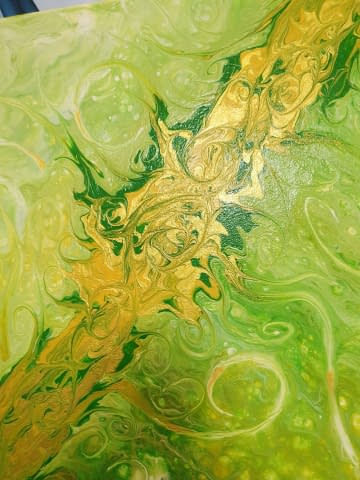 Image 1 of the artwork "Grün Gold Mischung" by DAgis Welt on art24