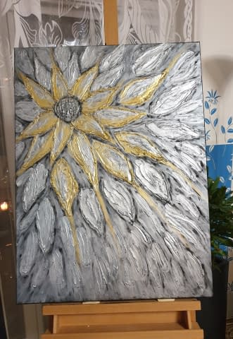 Bild 3 des Kunstwerks "Sonnenblume in Silber" von DAgis Welt auf art24