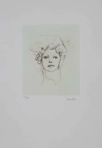 Image 1 of the artwork "Frauenkopf mit Blüten und Früchten 141/275" by Leonor Fini on art24